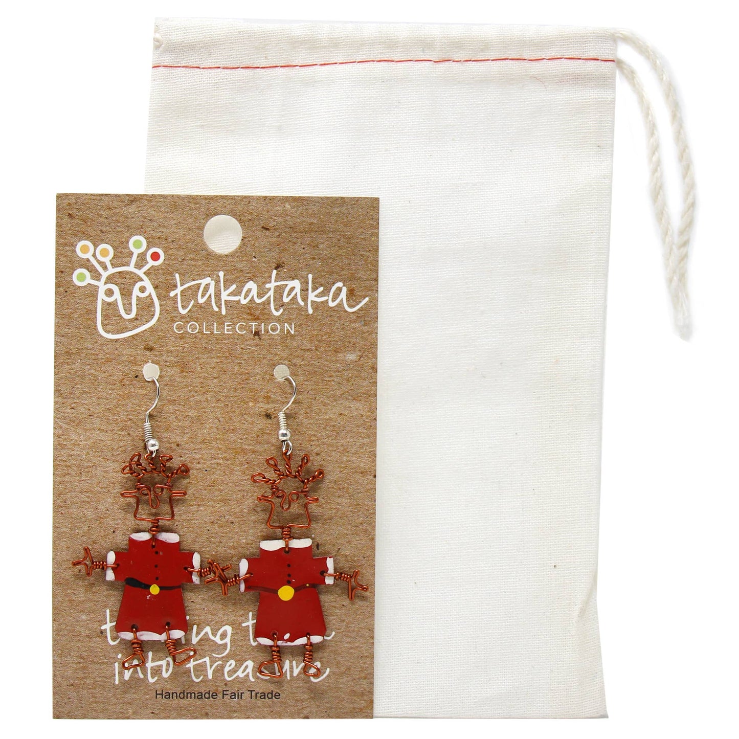 Dancing Girl Santa Earrings