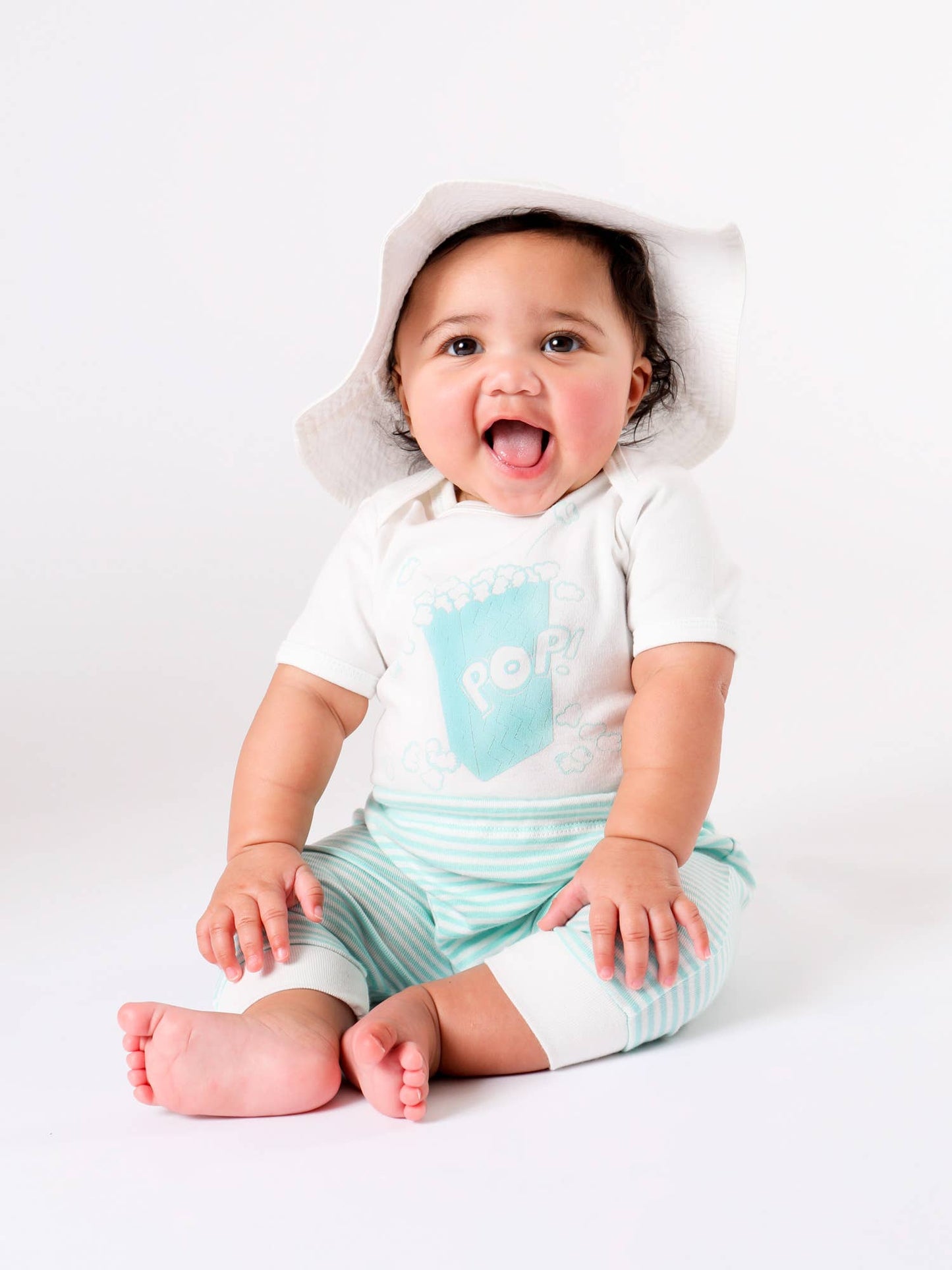 Organic Graphic Bodysuit, "Popcorn Print"