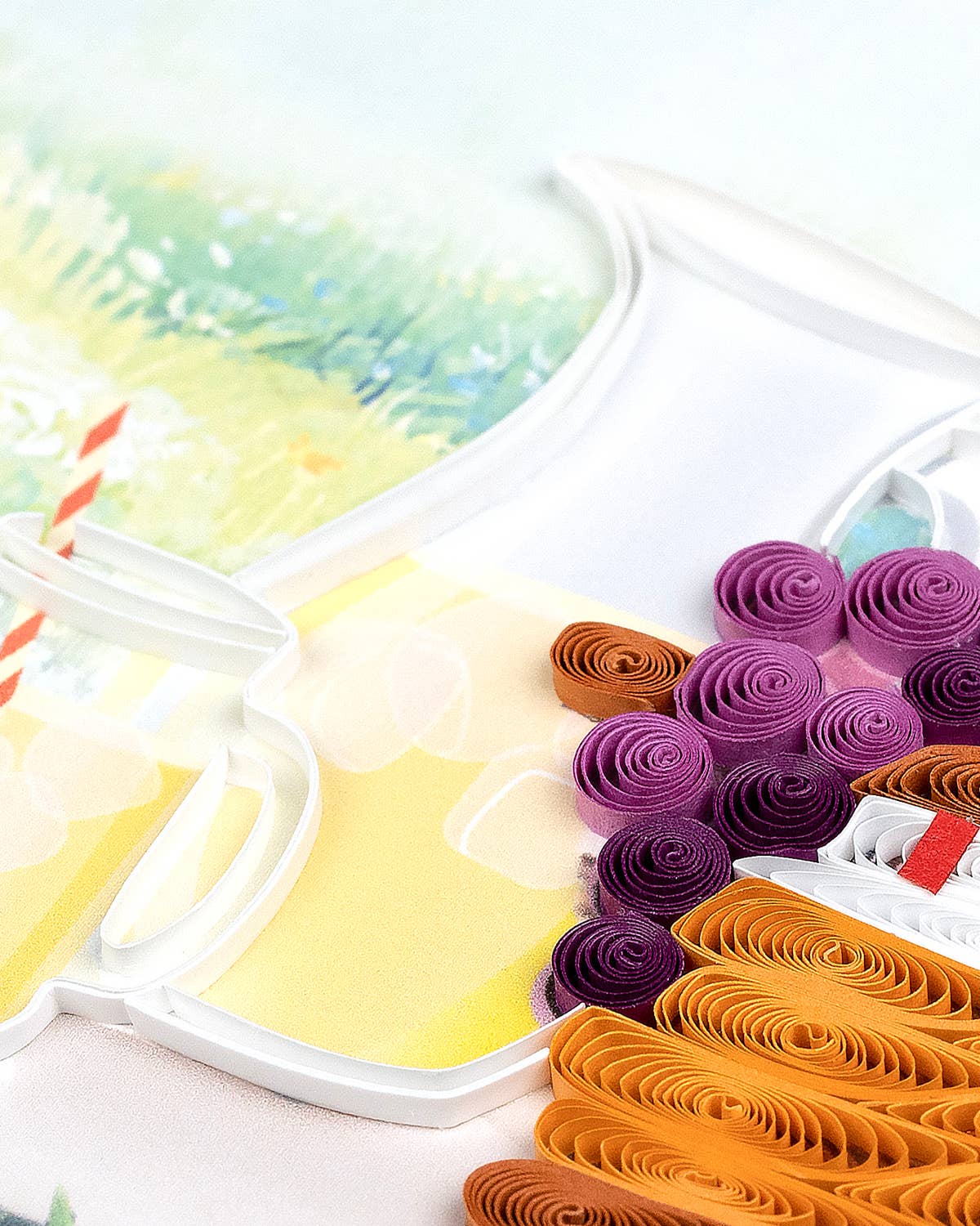 Quilled Greeting Card, "Picnic"