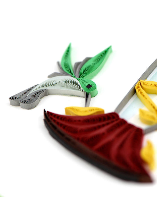 Quilled Greeting Card, "Hummingbird Feeder"
