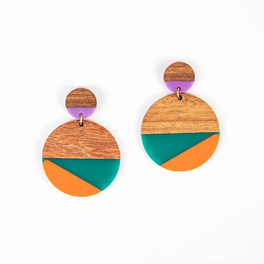 Earrings, Geo Drop