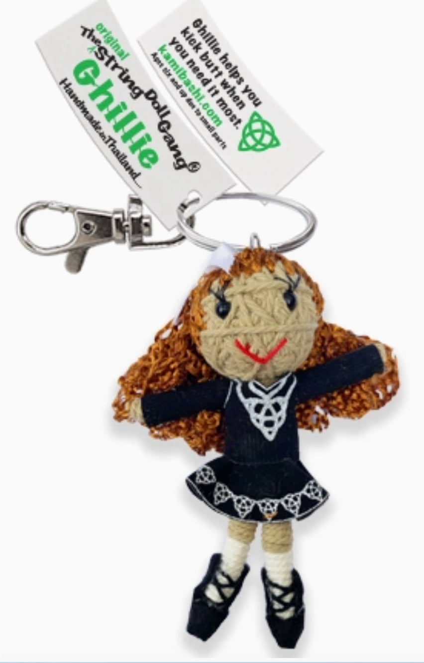 Keychain String Doll, "Ghillie the Irish Dancer"