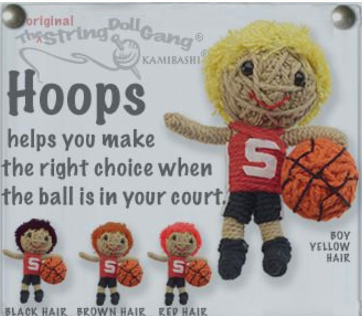 Keychain String Doll, "Hoops the Basketball Player (Boy)"