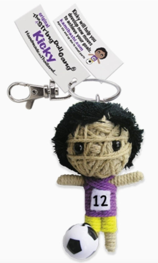 Keychain String Doll, "Kicky the Soccer Player (Boy)"