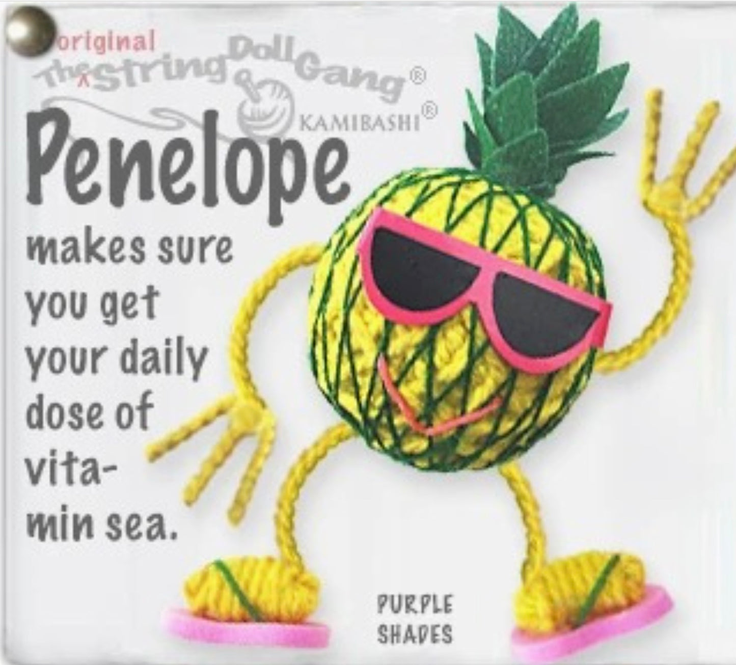 Keychain String Doll, "Penelope Pineapple"