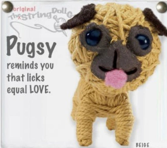 Keychain String Doll, "Pugsy the Pug"