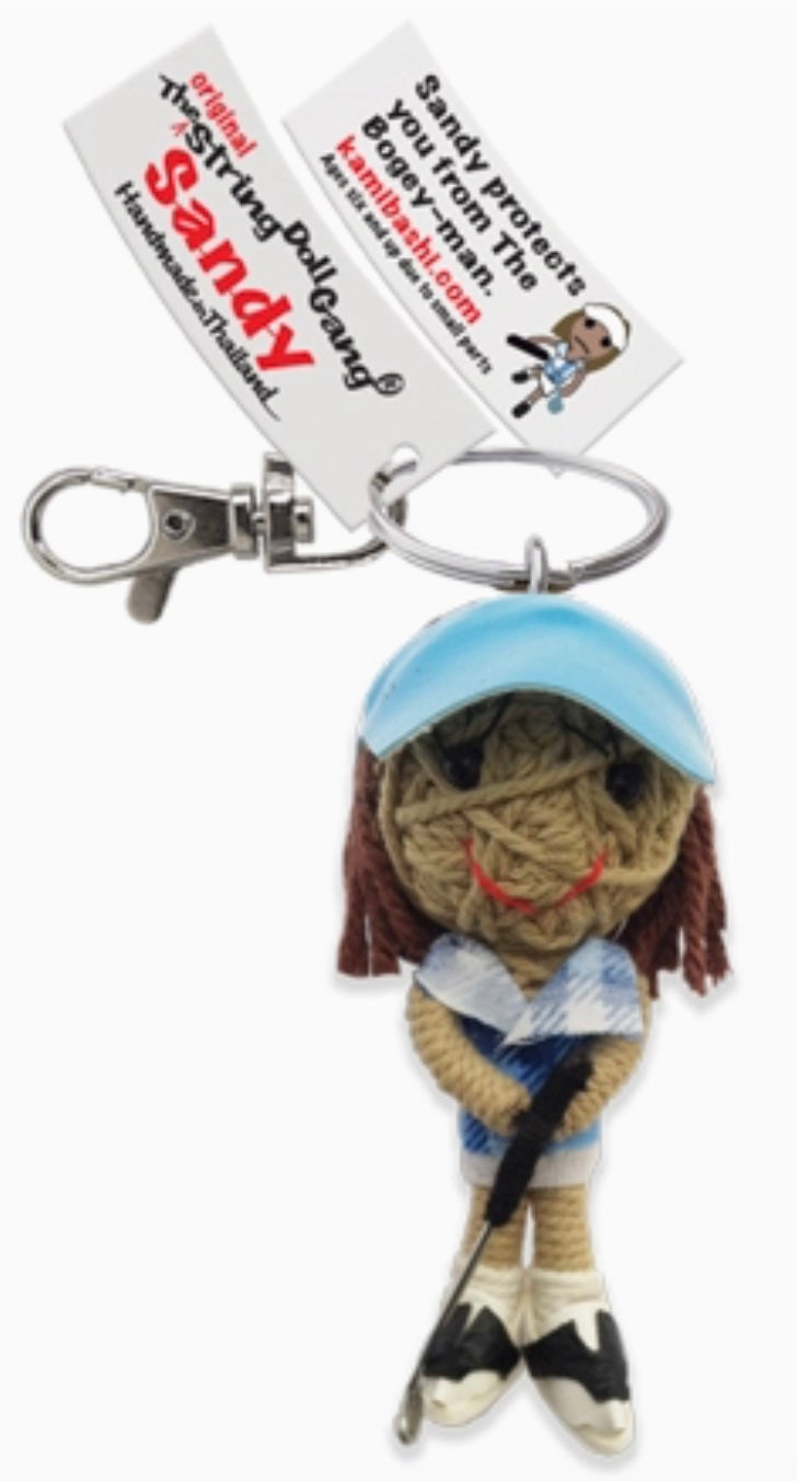 Keychain String Doll, "Sandy the Golfer (Girl)"
