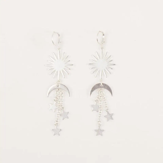 Earrings, Sun and Moon Dangle