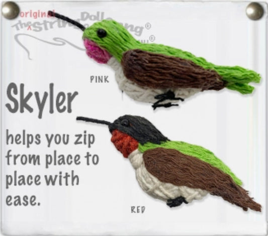 Keychain String Doll, "Skylar the Hummingbird"