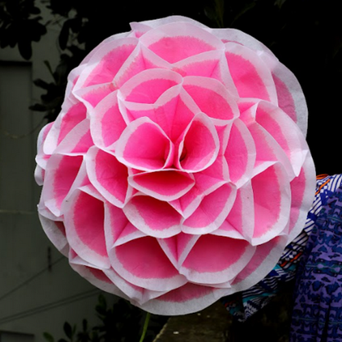 Pink Silk Paper Dahlia