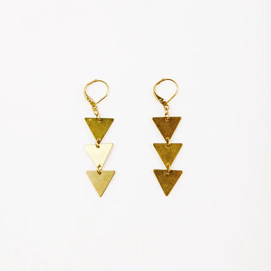 Earrings, Triple Triangle