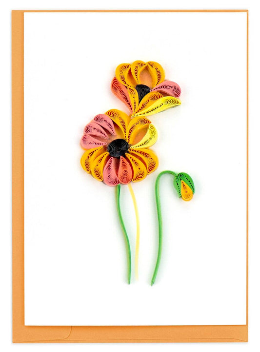 Quilled Gift Enclosure , "Poppies"