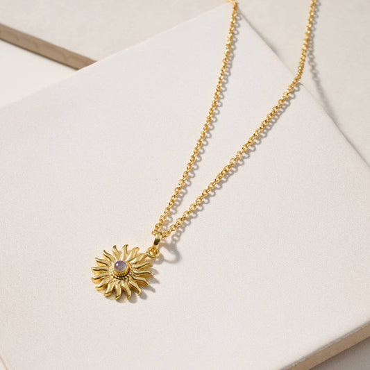 Necklace, Sunburst Moonstone Pendant