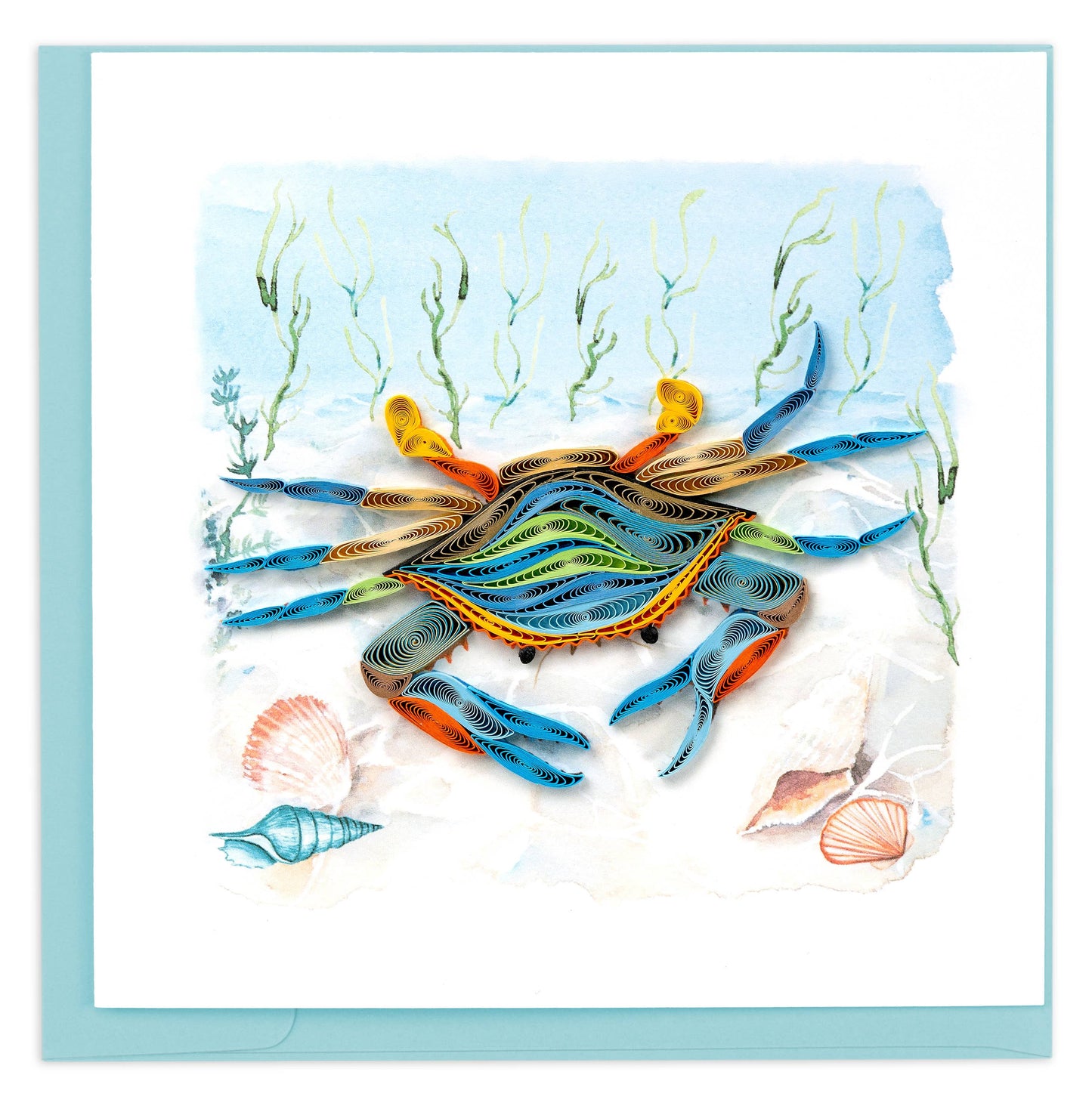 Quilled Greeting Card, "Chesapeake Blue Crab"