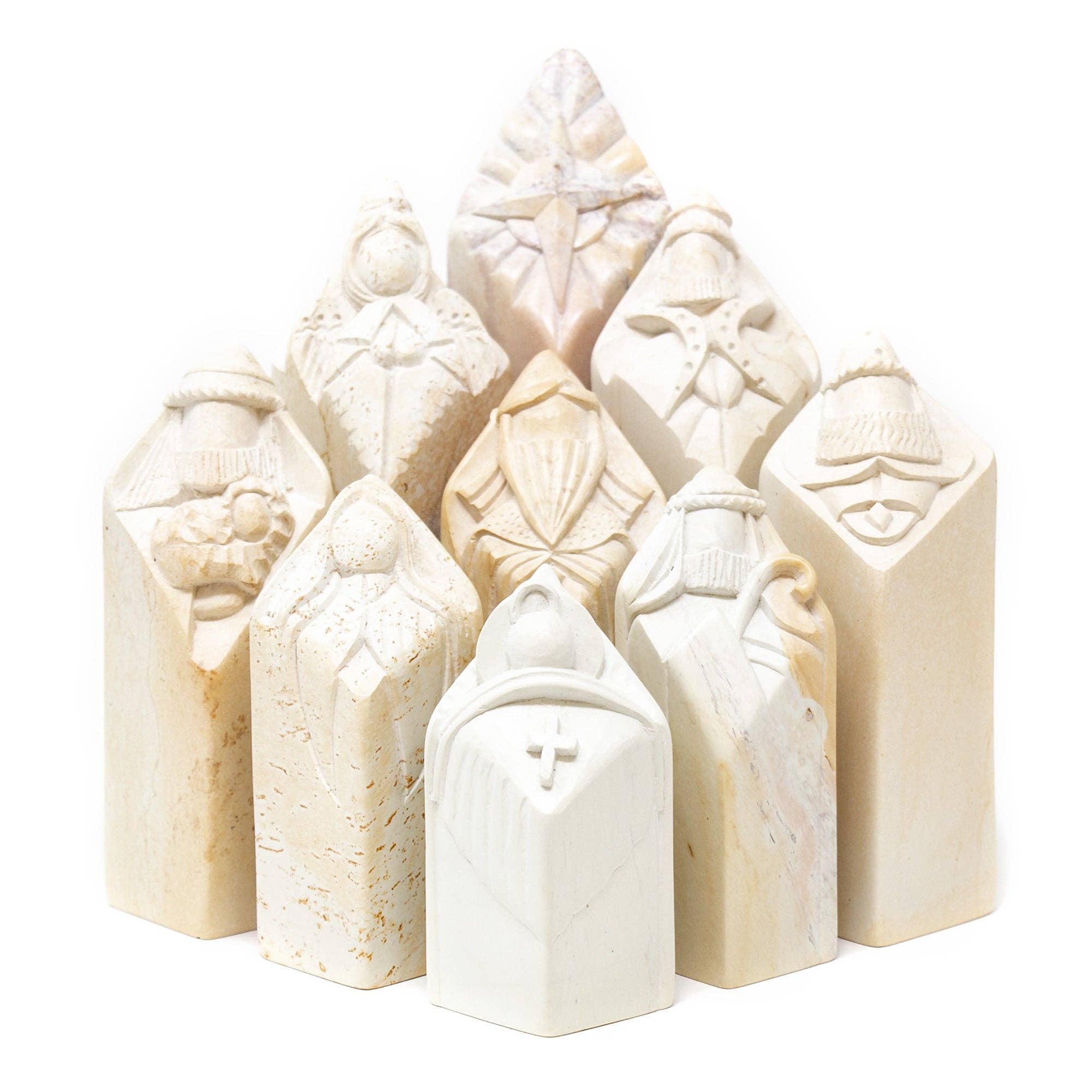 Kenyan Soapstone Nativity, 9 pieces