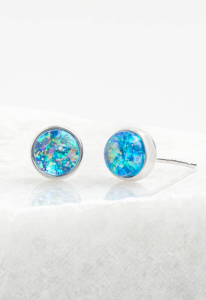 "Lora" Blue & Silver Earrings