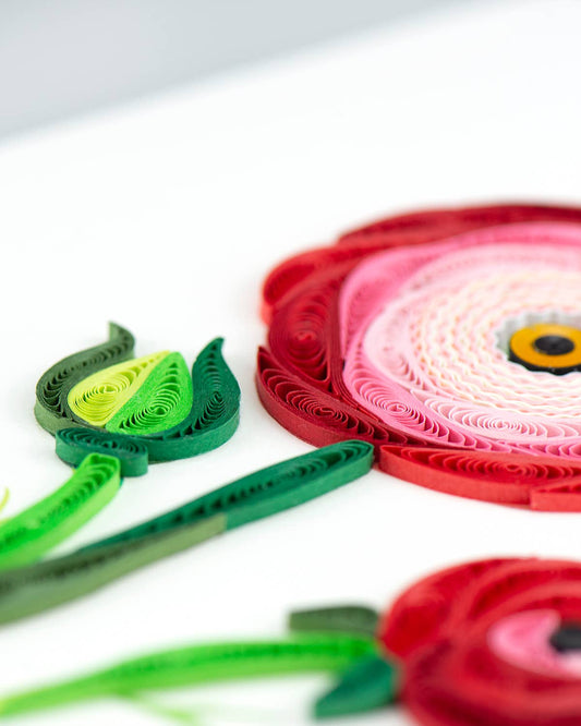 Quilled Greeting Card, "Ranunculus"