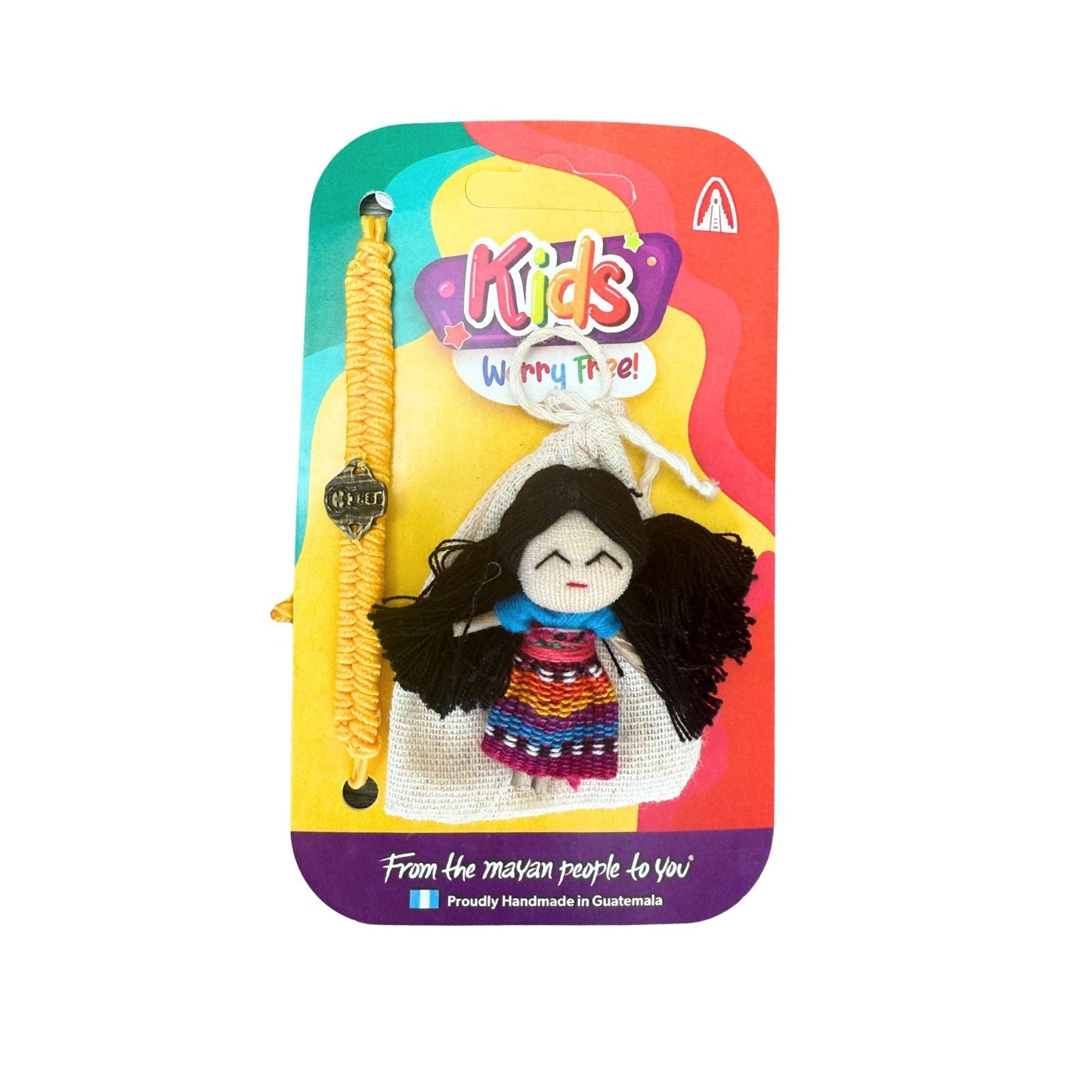 Worry Doll with Woven Cotton Bracelet^