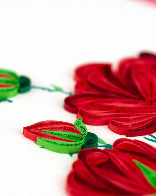 Quilled Greeting Card, "Red Roses"