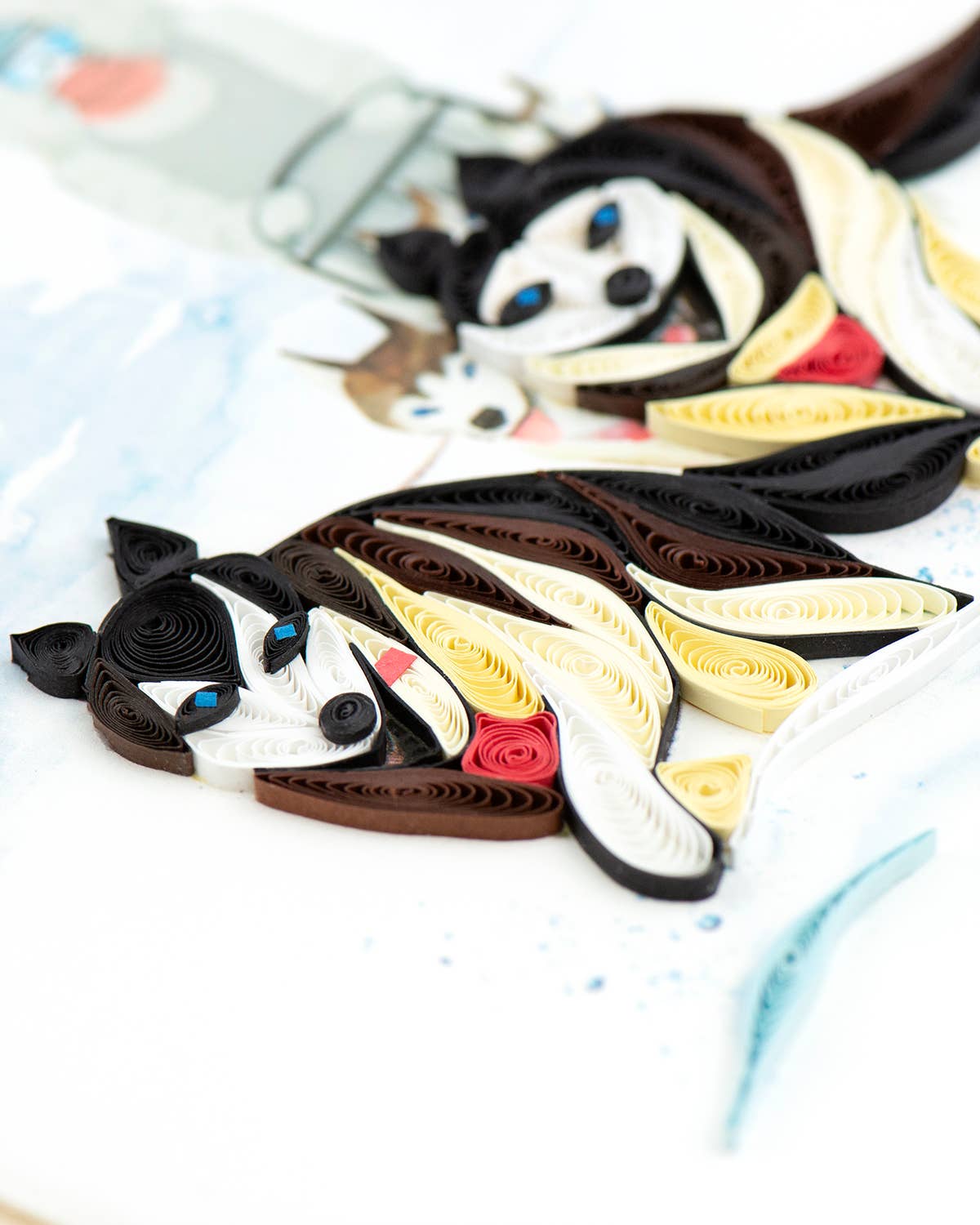 Quilled Greeting Card, "Sled Dogs"