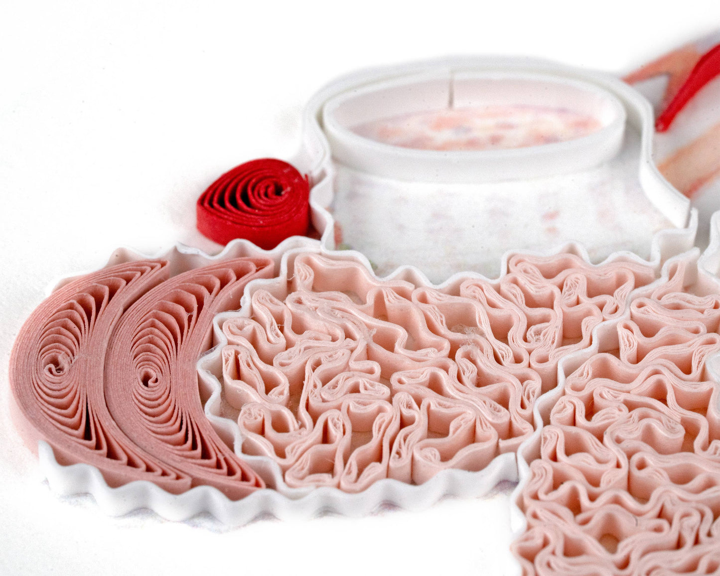 Quilled Gift Enclosure, "Knitted Pink Baby Booties"