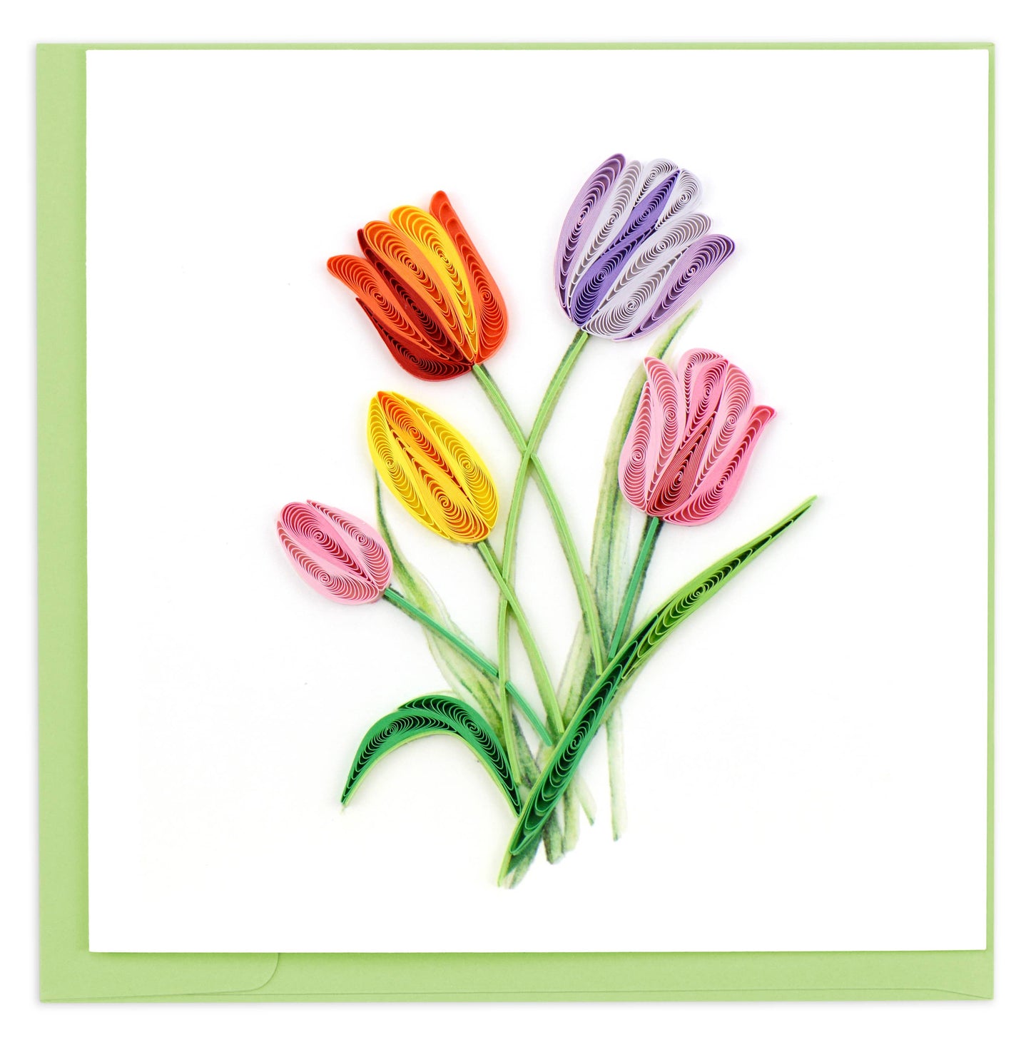 Quilled Greeting Card, "Colorful Tulips"