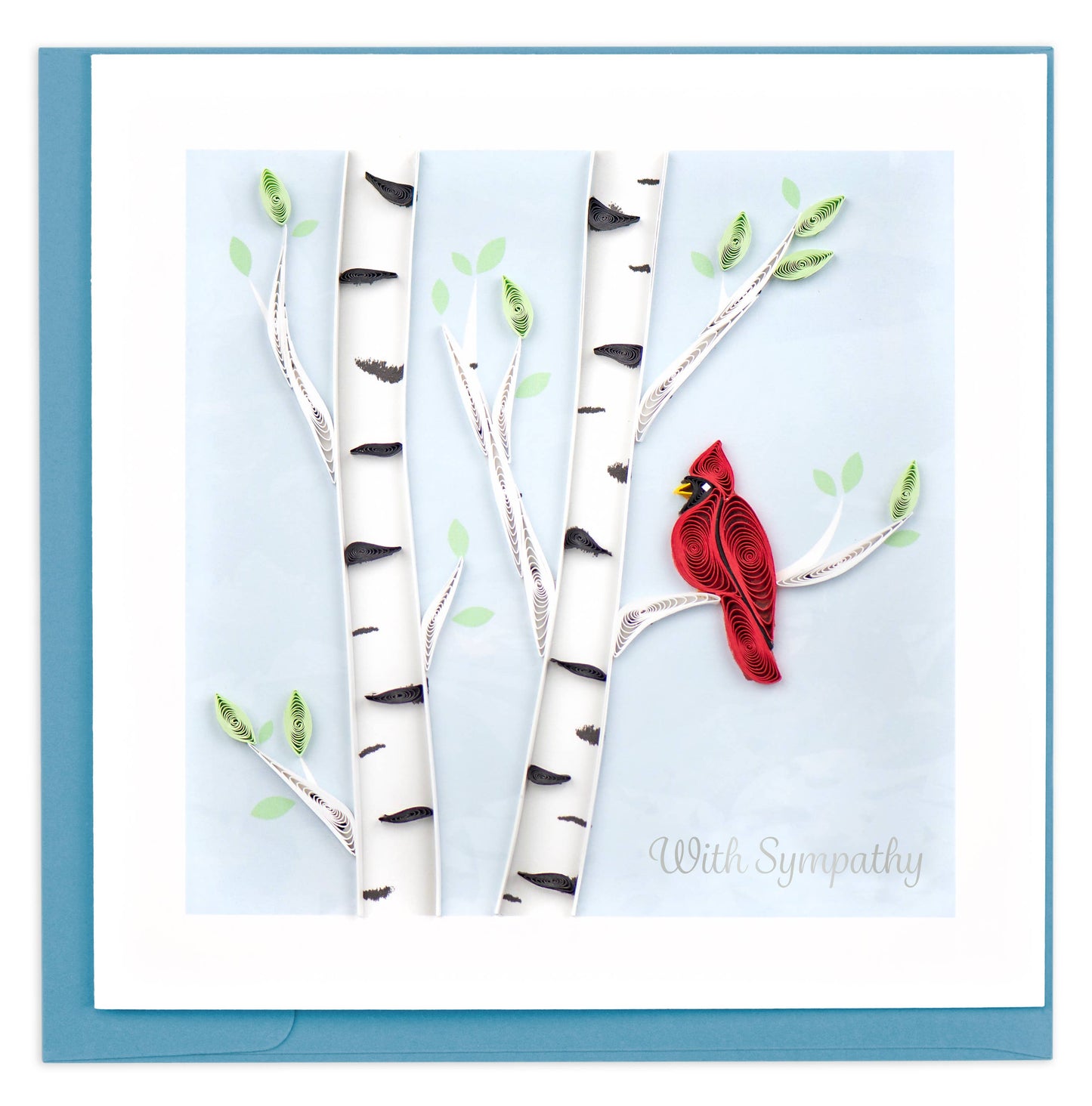 Quilled Greeting Card, "Cardinal Sympathy"