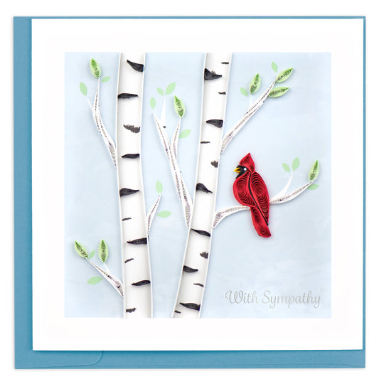 Quilled Greeting Card, "Cardinal Sympathy"