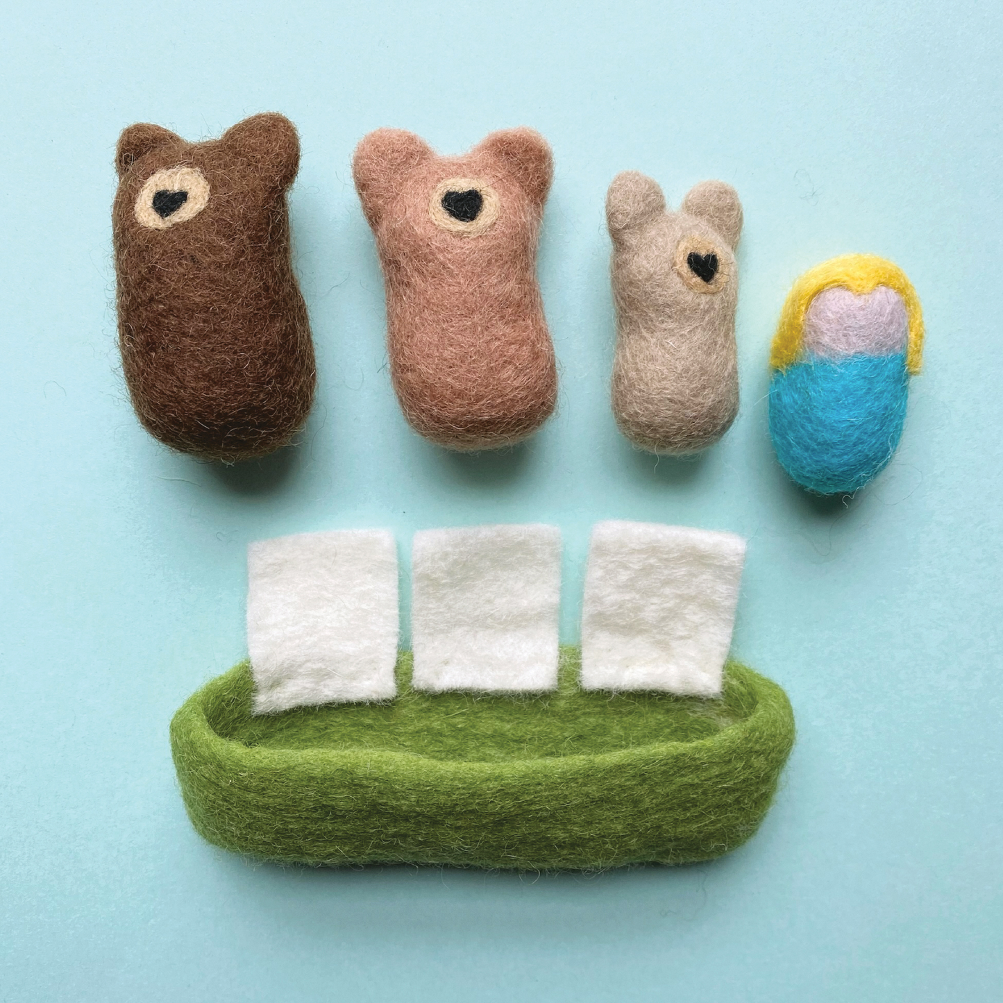 Felted "Pocket Pals", Goldilocks & The Three Bears