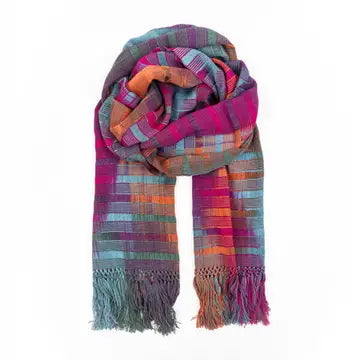 Handwoven Bamboo Scarf, Ribbed Weave