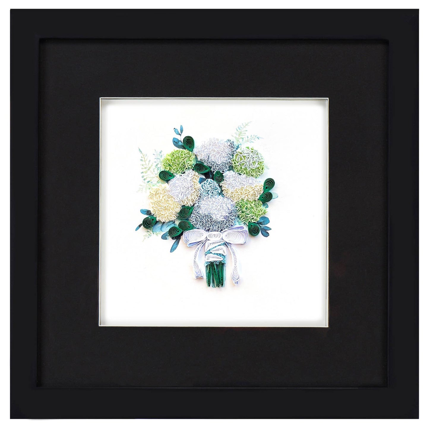 Quilled Greeting Card, "Hydrangea Wedding Bouquet"