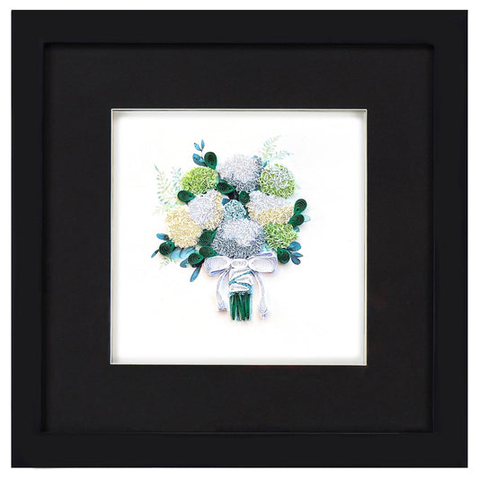 Quilled Greeting Card, "Hydrangea Wedding Bouquet"