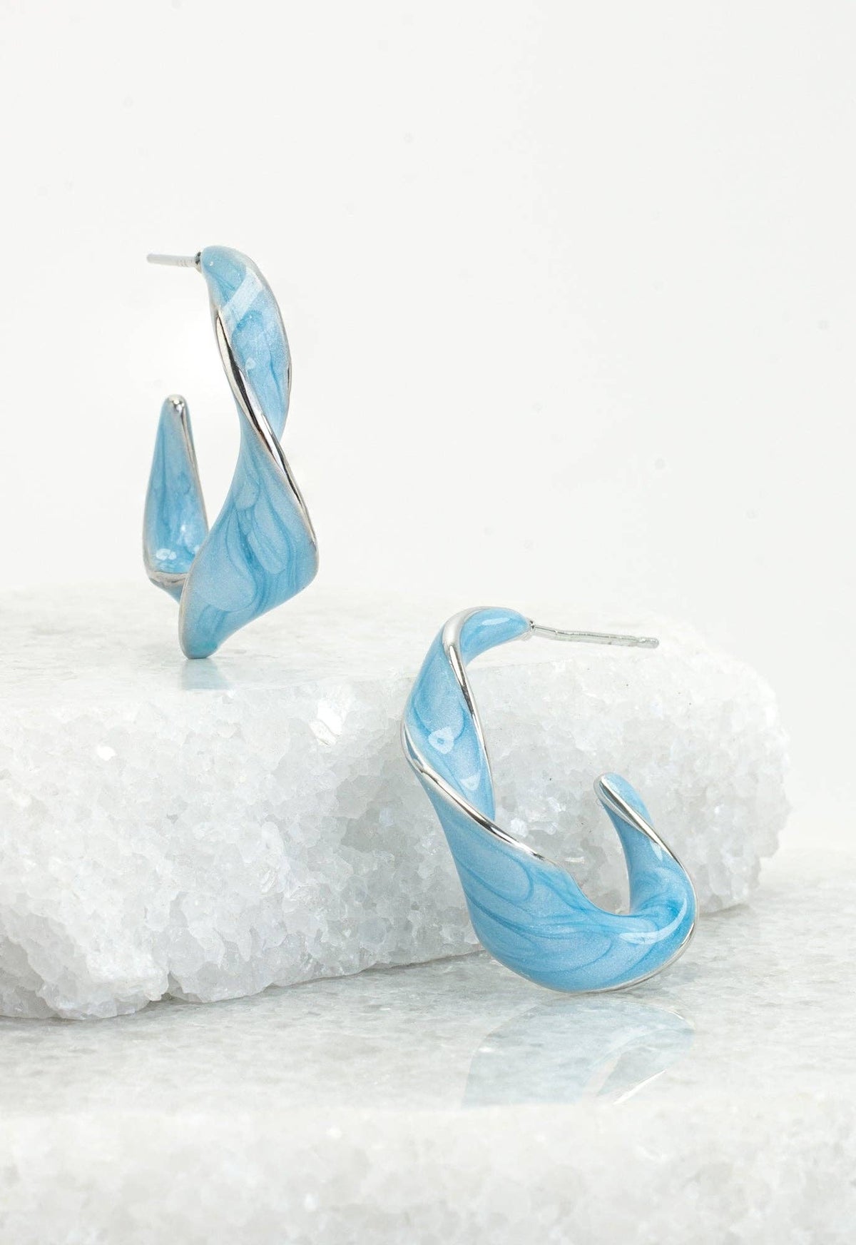 "With a Twist" Hoops in Sky Blue