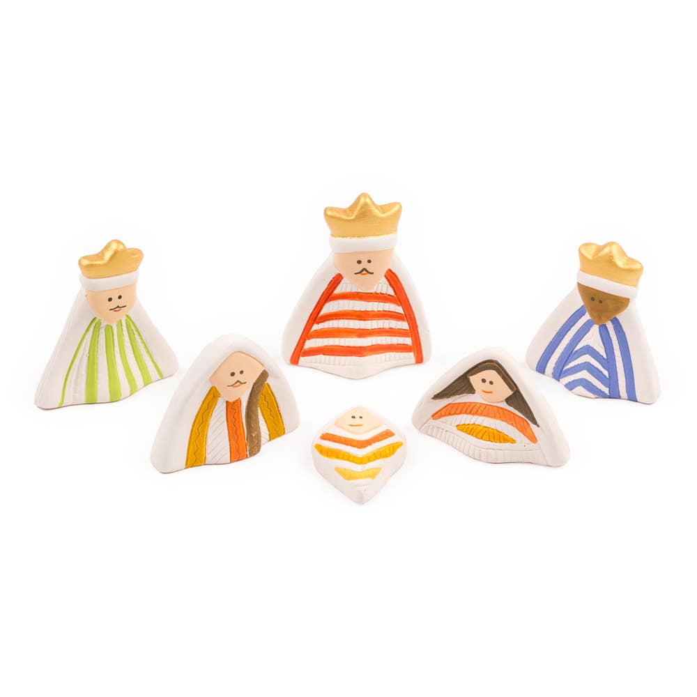 Striped Ceramic Nativity