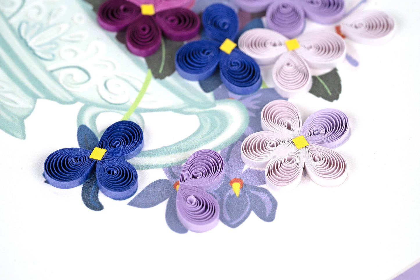 Quilled Greeting Card, "Violet Bouquet"