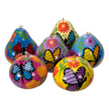 Hand Painted Butterfly Gourd Ornament^