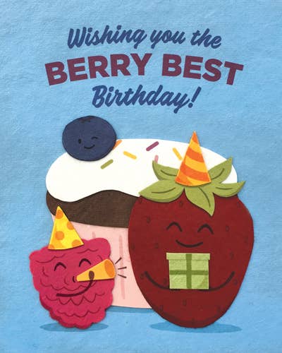 Recycled Paper Cards, "Berry Best Birthday"