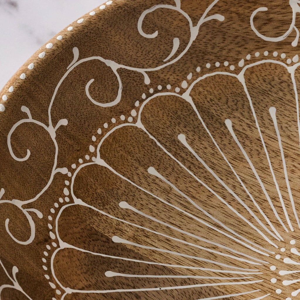 Aiza Handpainted Mango Wood Bowl