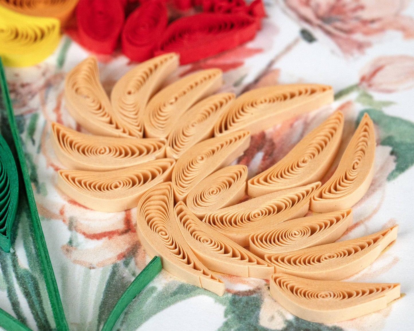 Quilled Greeting Card, "Japanese Wildflowers"