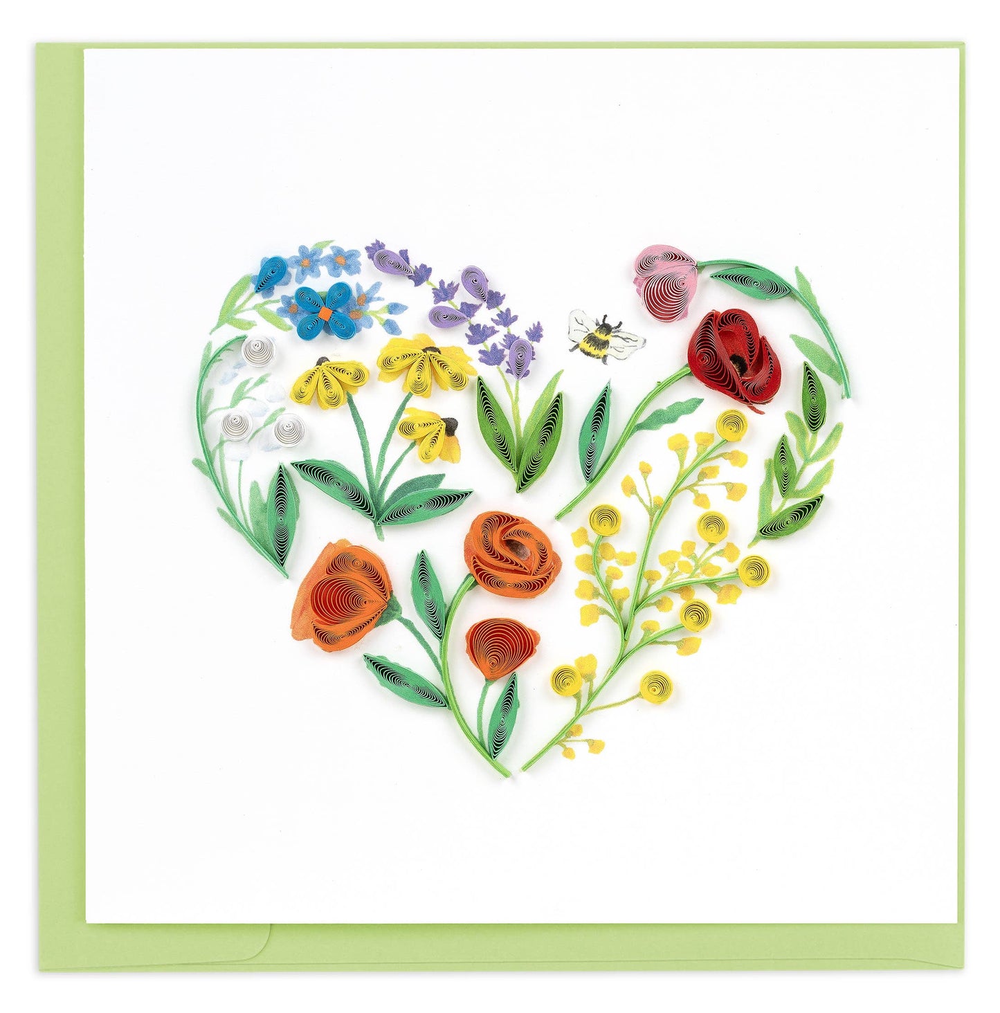 Quilled Greeting Card, "Garden Heart"