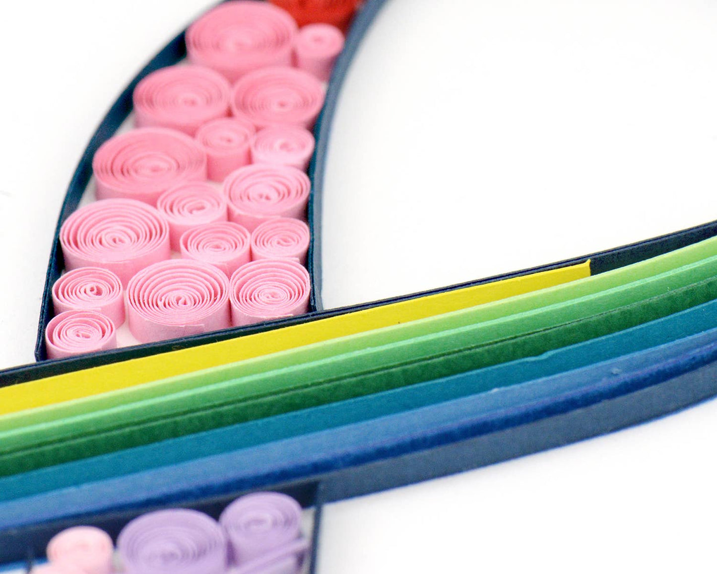 Quilled Greeting Card, "Rainbow Cancer Ribbon"