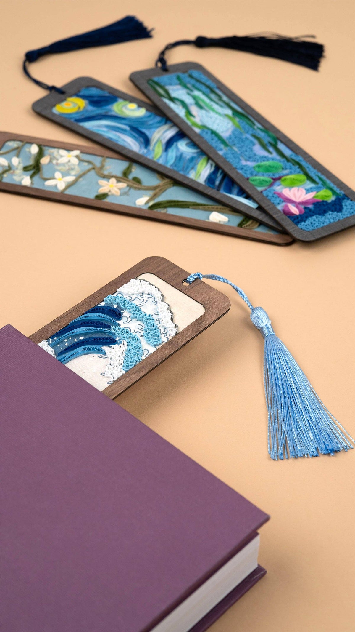 Quilled Bookmark, "Almond Blossoms"