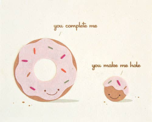 Recycled Paper Cards, "You Complete Me"