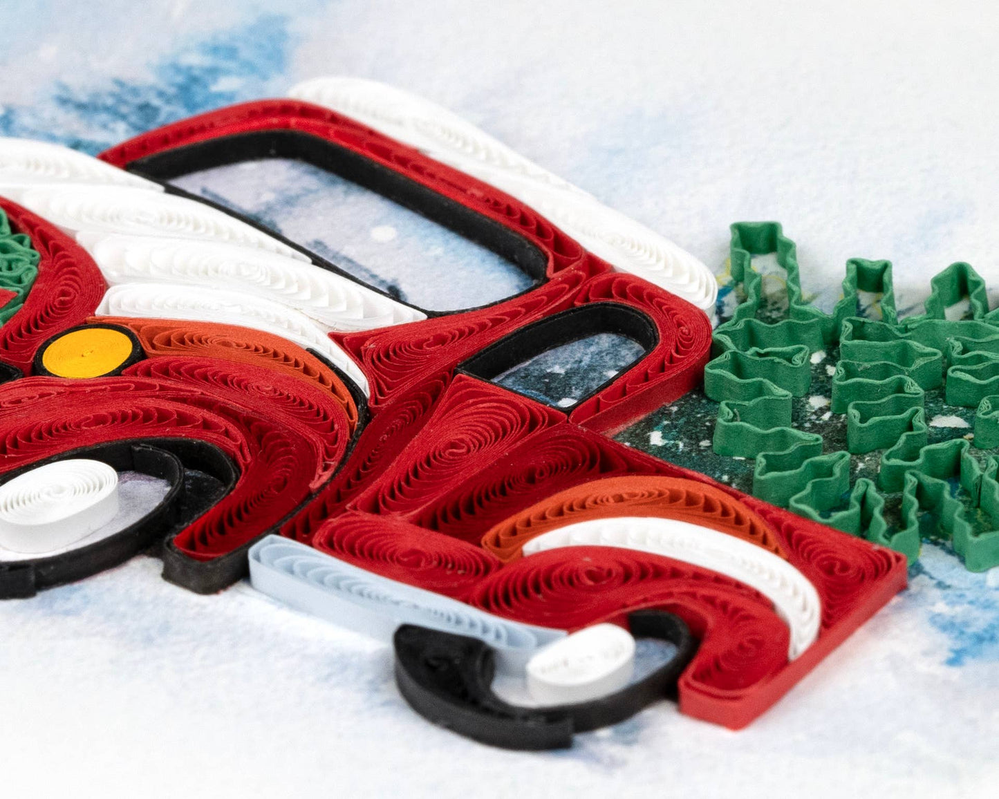 Quilled Greeting Card, "Christmas Truck"
