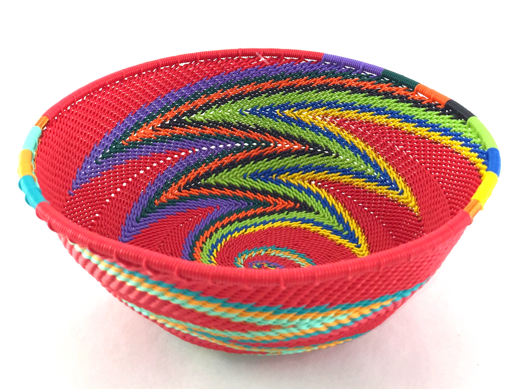 Medium Round Zulu Wire Basket, Assorted Colors^