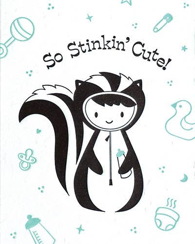 Recycled Paper Cards, "Stinkin Cute Baby"