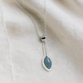 Celestial Silver Marquise Pendant Necklace^