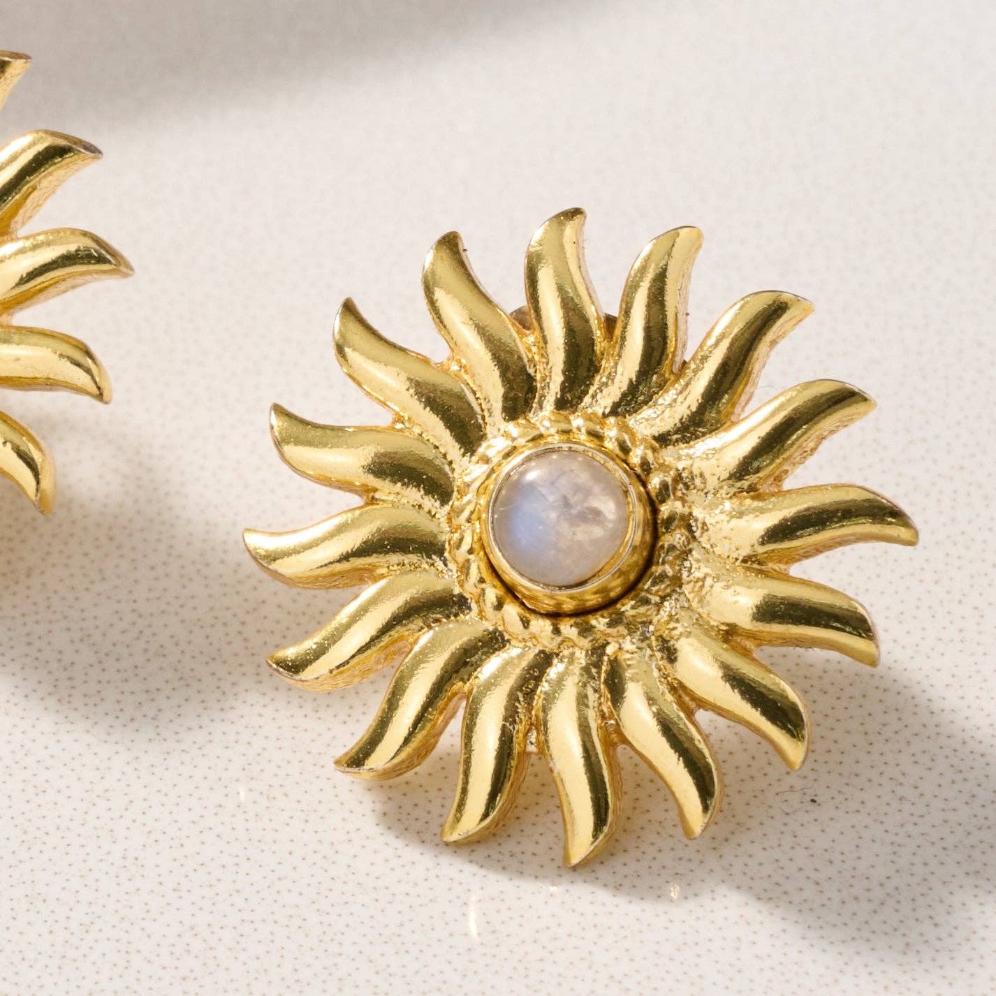 "Sunburst Moonstone" Earrings