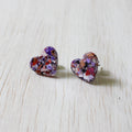 Resin Heart Stud Earrings