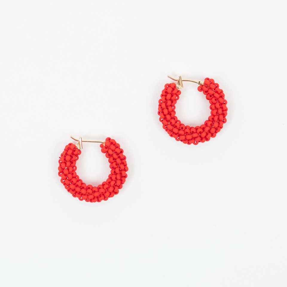 Pop of Color Beaded Hoop Earring